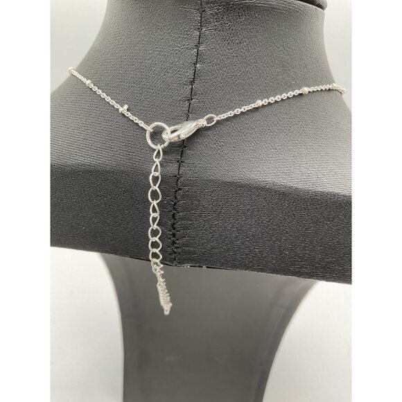 Initial J Pendant Necklace Silver Adjustable Chain - Picture 5 of 5